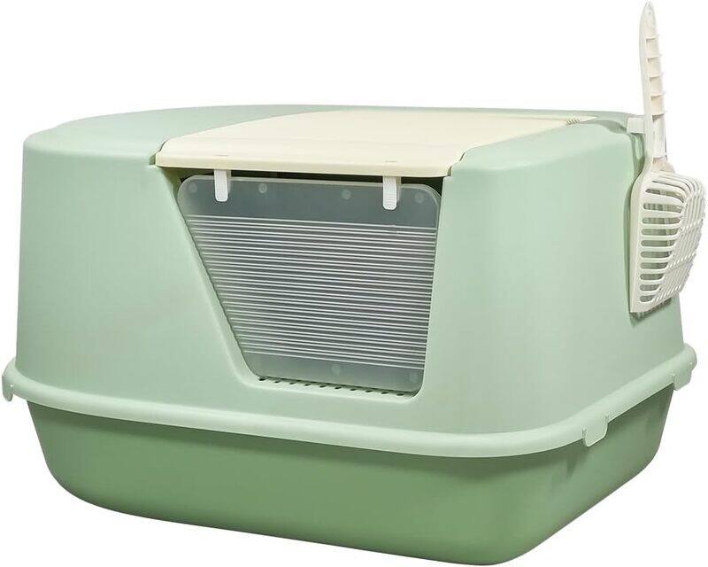 MAJIBAO Fully enclosed cat litter box with Transparent door, Litter scoop, and Sand drop pedal, Spacious & Splash-proof design cat toilet for indoor cats, Odo
MAJIBAO Fully enclosed cat litter box with Transparent door, Litter scoop, and Sand drop pedal, Spacious & Splash-proof design cat toilet for indoor cats, Odo