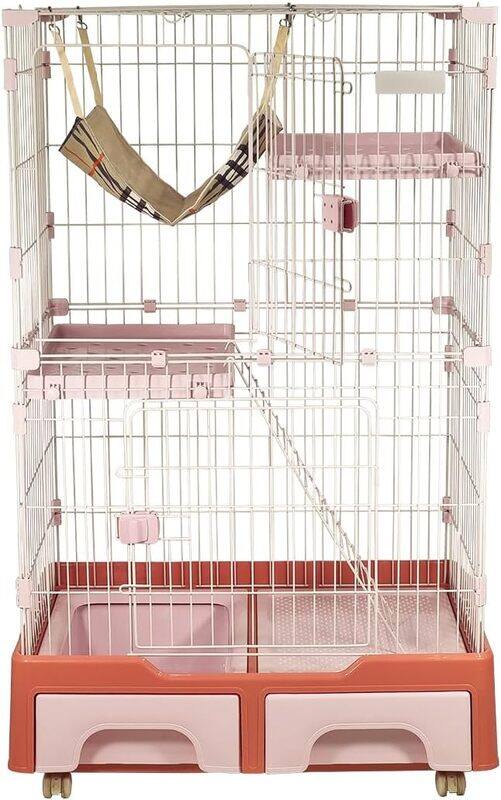 MAJIBAO Large cat cage, Strong quality, Durable and Metal wire, Ladder and Multiple doors with secure lock, Widened floors and Hammock, Storage tray and Cat l
MAJIBAO Large cat cage, Strong quality, Durable and Metal wire, Ladder and Multiple doors with secure lock, Widened floors and Hammock, Storage tray and Cat l