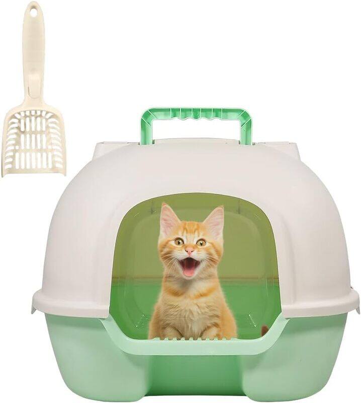 MAJIBAO Large portable cat litter box with front door, Durable fully enclosed large foldable cat potty toilet with litter scoop and odor control with deodoran
MAJIBAO Large portable cat litter box with front door, Durable fully enclosed large foldable cat potty toilet with litter scoop and odor control with deodoran