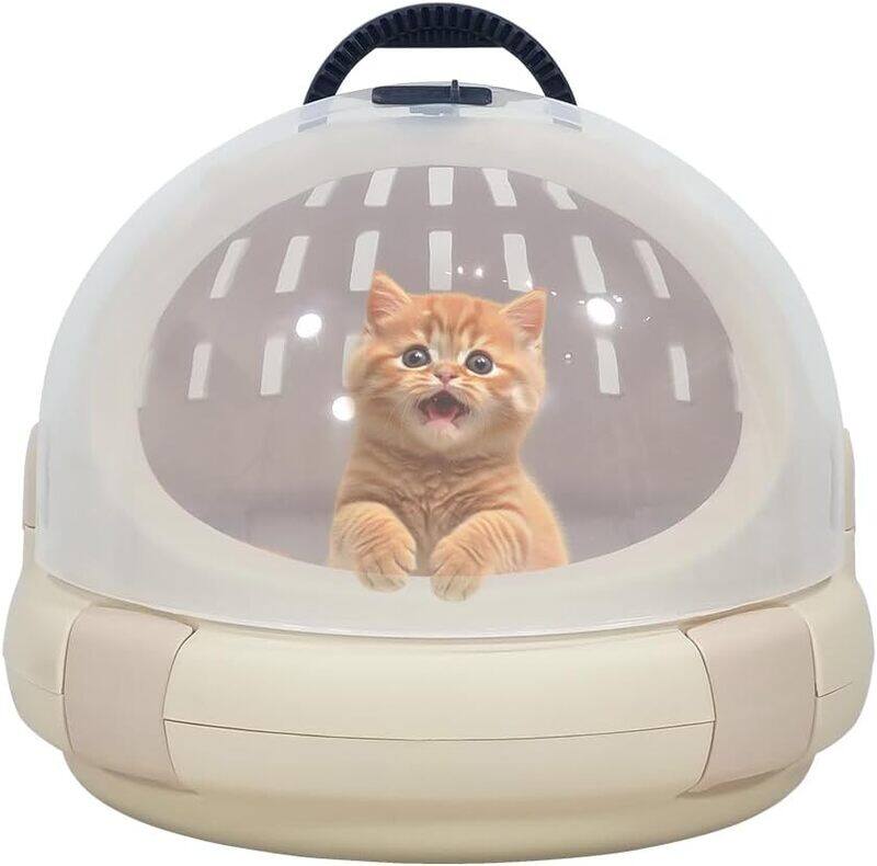 MAJIBAO Cat travel carrier with Transparent capsule, Carrying handle, Safety lock, and Plastic mat, Fully enclosed pet carrier for small and medium-sized cats
MAJIBAO Cat travel carrier with Transparent capsule, Carrying handle, Safety lock, and Plastic mat, Fully enclosed pet carrier for small and medium-sized cats