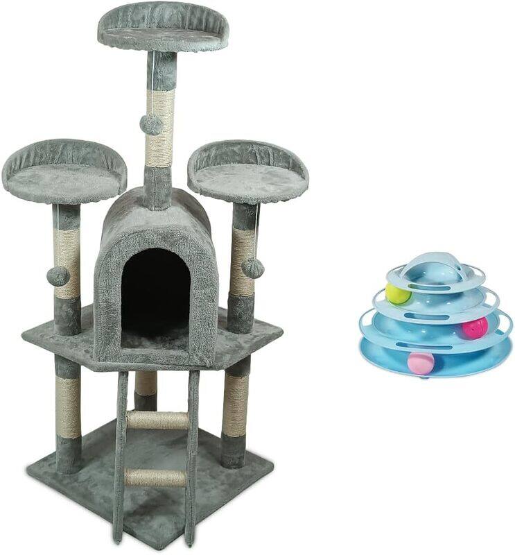 Majibao Indoor Cat tree tower with Multiple Perches, Hanging Balls, and Sisal scratching post, Multi-level cat tree with Cat Condo, and Climbing stairs, Cat f
Majibao Indoor Cat tree tower with Multiple Perches, Hanging Balls, and Sisal scratching post, Multi-level cat tree with Cat Condo, and Climbing stairs, Cat f