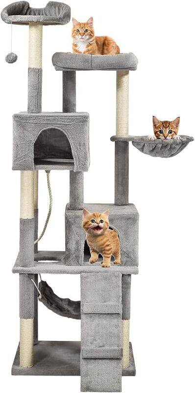 MAJIBAO Cat tree tower activity center for indoor cats and kittens, Multi-level tall cat tree with Multiple perches, Sisal scratching post, Double hammock, Cl
MAJIBAO Cat tree tower activity center for indoor cats and kittens, Multi-level tall cat tree with Multiple perches, Sisal scratching post, Double hammock, Cl
