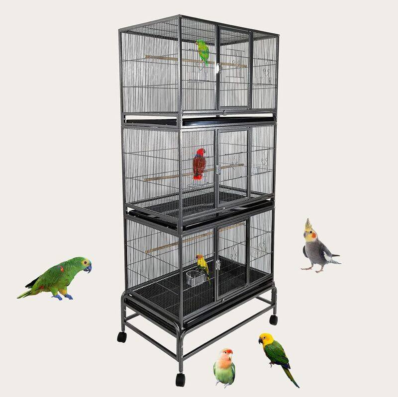 MAJIBAO Bird Cage, Parrot cage, Metal Cage with Plastic base, Multiple compartments cage, Birds Village, Birds House, Indoor use, Easy to Assemble, Black colo
MAJIBAO Bird Cage, Parrot cage, Metal Cage with Plastic base, Multiple compartments cage, Birds Village, Birds House, Indoor use, Easy to Assemble, Black colo