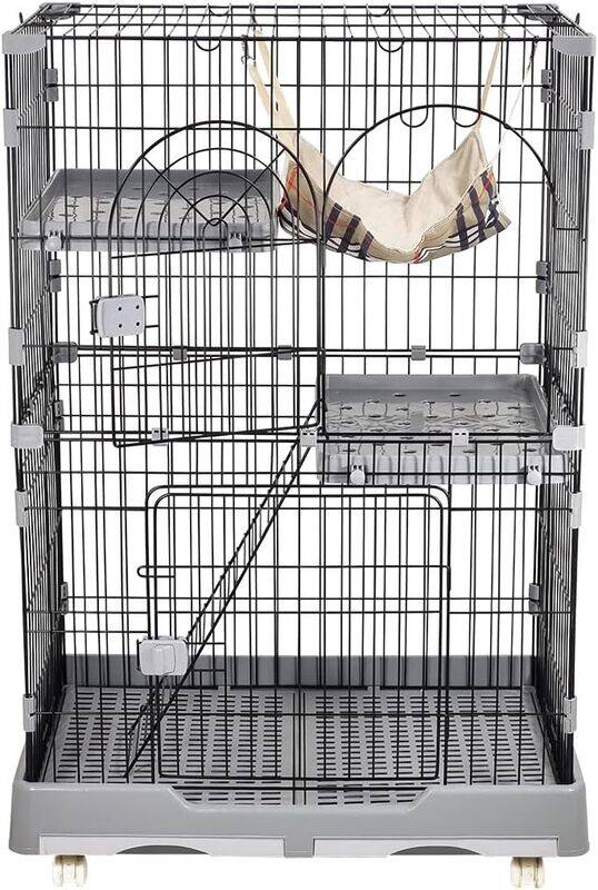 MAJIBAO Large cat cage, 2 layers, and Multiple doors with secure lock, Ladder, Cozy Hammock and Widened floors, Removable tray, Universal wheels, and easy to
MAJIBAO Large cat cage, 2 layers, and Multiple doors with secure lock, Ladder, Cozy Hammock and Widened floors, Removable tray, Universal wheels, and easy to