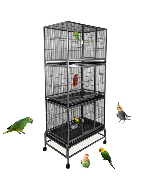 Majibao Metal Multiple Compartments Parrot Cage with Plastic Base, 180cm, Black
Majibao Metal Multiple Compartments Parrot Cage with Plastic Base, 180cm, Black