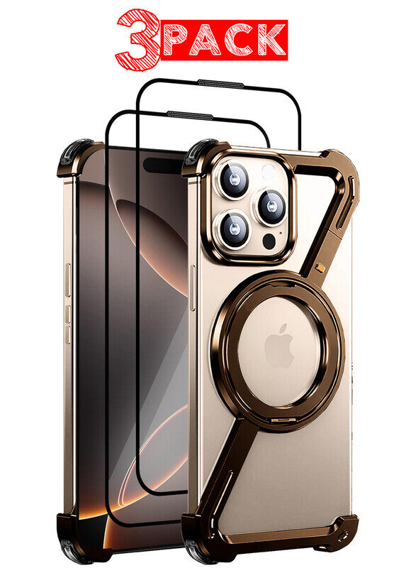 MARGOUN for iPhone 16 Pro Max 3 Pack Case and 2 Screen Protectors 360° Rotation, Aluminum and Metal Stand, Frameless, Shock Grade Protective Case Dese
MARGOUN for iPhone 16 Pro Max 3 Pack Case and 2 Screen Protectors 360° Rotation, Aluminum and Metal Stand, Frameless, Shock Grade Protective Case Dese