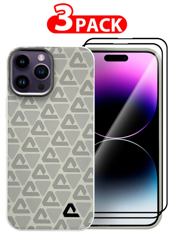 MARGOUN for iPhone 14 Pro Max 3 Pack Case and 2 Screen Protectors Leather Back Cover Triangle Pattern Shockproof Protective Phone Case Light Beige
MARGOUN for iPhone 14 Pro Max 3 Pack Case and 2 Screen Protectors Leather Back Cover Triangle Pattern Shockproof Protective Phone Case Light Beige