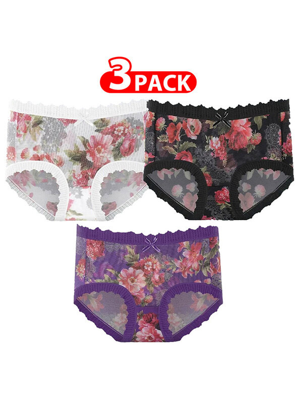 Generic MARGOUN 3 Packs Women's Medium Size Ultra-thin Panties Women Lace Briefs Ice Silk Mid-Waist Panties Female Lingerie Fashion Flower Print Seamless Unde
Generic MARGOUN 3 Packs Women's Medium Size Ultra-thin Panties Women Lace Briefs Ice Silk Mid-Waist Panties Female Lingerie Fashion Flower Print Seamless Unde