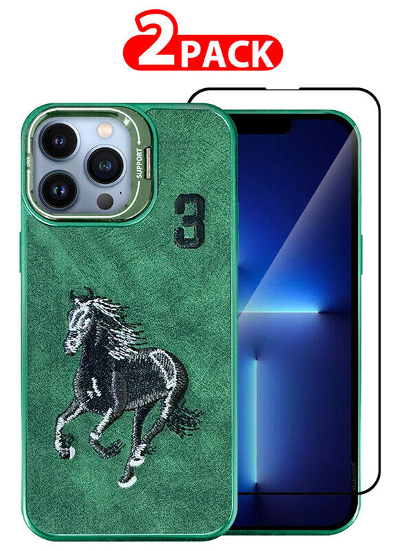 Generic CATANES 2 Pack For iPhone 13 Pro Max Case Cover and Screen Protector Horse Series Leather Case 3D Embroidery Camera Bumper Anti Fingerprint ShookProof
Generic CATANES 2 Pack For iPhone 13 Pro Max Case Cover and Screen Protector Horse Series Leather Case 3D Embroidery Camera Bumper Anti Fingerprint ShookProof