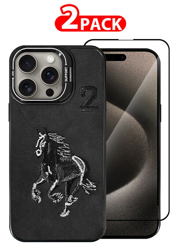 MARGOUN 2 Pack For iPhone 15 Pro Max Case Cover and Screen Protector Horse Series Leather Case 3D Embroidery Camera Bumper Anti Fingerprint ShookProof
MARGOUN 2 Pack For iPhone 15 Pro Max Case Cover and Screen Protector Horse Series Leather Case 3D Embroidery Camera Bumper Anti Fingerprint ShookProof