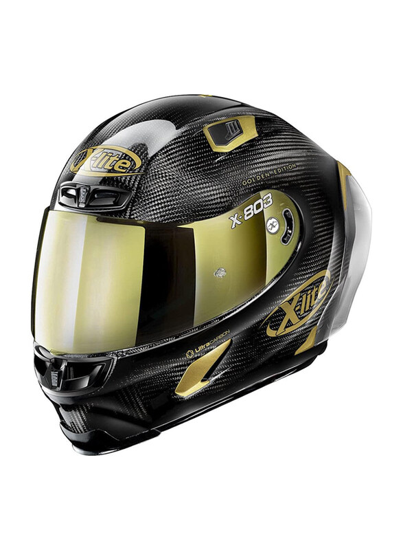 X-lite X803 RS Carbon Golden Edition Gold Motorcycle Helmet, Extra Large, Black/Gold
X-lite X803 RS Carbon Golden Edition Gold Motorcycle Helmet, Extra Large, Black/Gold