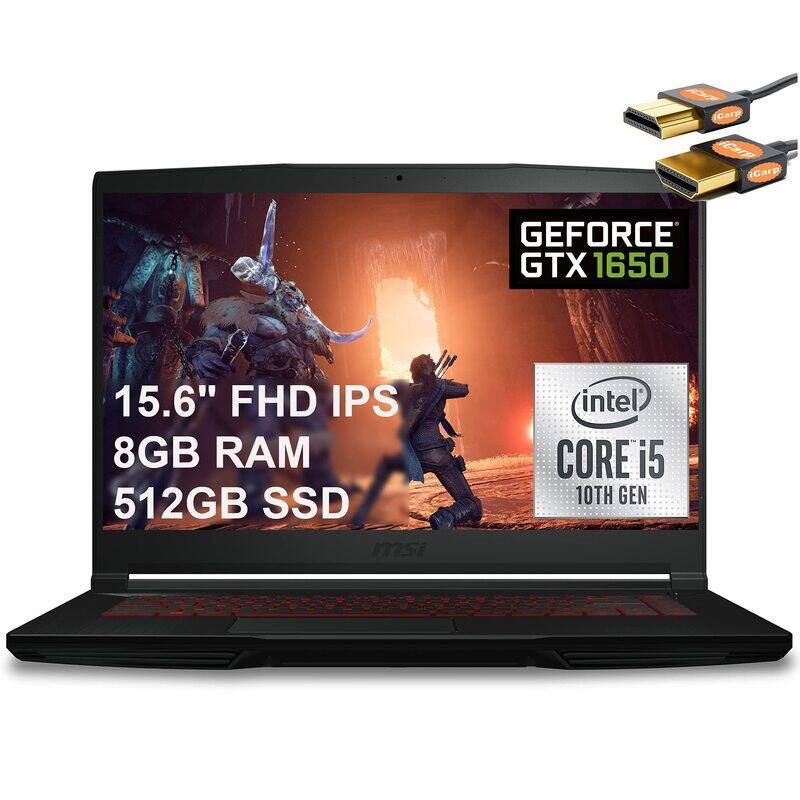 MSI GF63 Thin 15 Gaming Laptop, 15.6" FHD IPS Display, 10th Gen Intel Quad-Core i5-10300H, GeForce GTX 1650 4GB, 512GB SSD, 8GB RAM, Windows 10, Black
MSI GF63 Thin 15 Gaming Laptop, 15.6" FHD IPS Display, 10th Gen Intel Quad-Core i5-10300H, GeForce GTX 1650 4GB, 512GB SSD, 8GB RAM, Windows 10, Black
