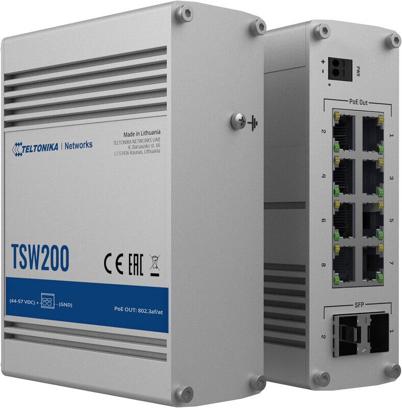 TELTONIKA Switches 8 x ETH ports, 10/100/1000 Mbps, supports auto MDI/MDIX crossover TSW200
TELTONIKA Switches 8 x ETH ports, 10/100/1000 Mbps, supports auto MDI/MDIX crossover TSW200