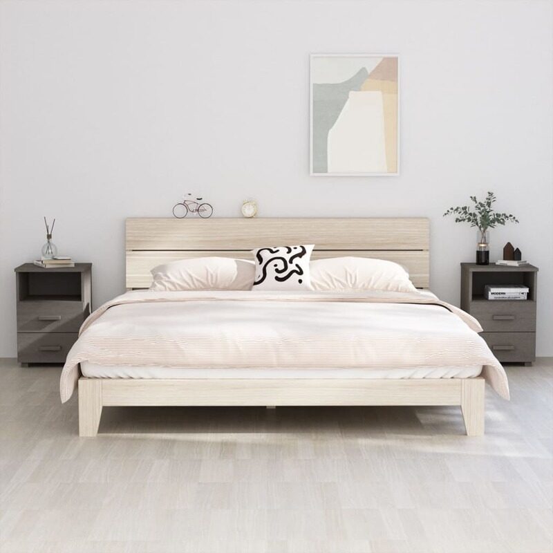 vidaXL Bedside Cabinets HAMAR 2 pcs Light Grey 40x35x62 cm Solid Wood
vidaXL Bedside Cabinets HAMAR 2 pcs Light Grey 40x35x62 cm Solid Wood