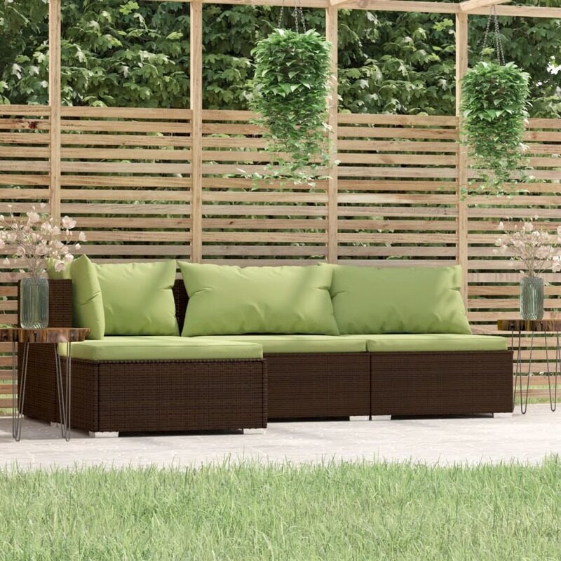 vidaXL 4 Piece Garden Lounge Set with Cushions Brown Poly Rattan
vidaXL 4 Piece Garden Lounge Set with Cushions Brown Poly Rattan