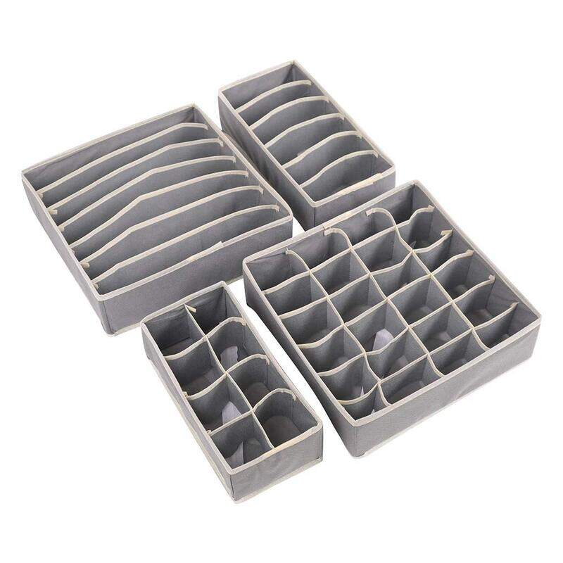 Generic 4-Piece Folding Closet Underwear Wardrobe Closet Organizer Drawer Divider Storage Boxes, 16 x 10 x 33 cm, Grey
Generic 4-Piece Folding Closet Underwear Wardrobe Closet Organizer Drawer Divider Storage Boxes, 16 x 10 x 33 cm, Grey