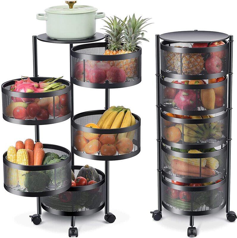 Generic LIYING Multi-Layer Kitchen Storage Shelf with Round Steel Rotating Racks & 4 Movable Wheels for Fruit and Vegetable Floor, Black
Generic LIYING Multi-Layer Kitchen Storage Shelf with Round Steel Rotating Racks & 4 Movable Wheels for Fruit and Vegetable Floor, Black