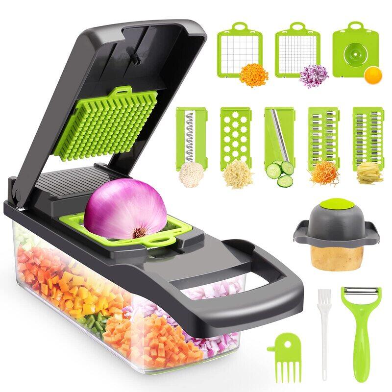Senbowe Multifunctional 13-in-1 Vegetable Choppers with 8 Blades, Colander Basket, Container for Salad, Multicolour
Senbowe Multifunctional 13-in-1 Vegetable Choppers with 8 Blades, Colander Basket, Container for Salad, Multicolour