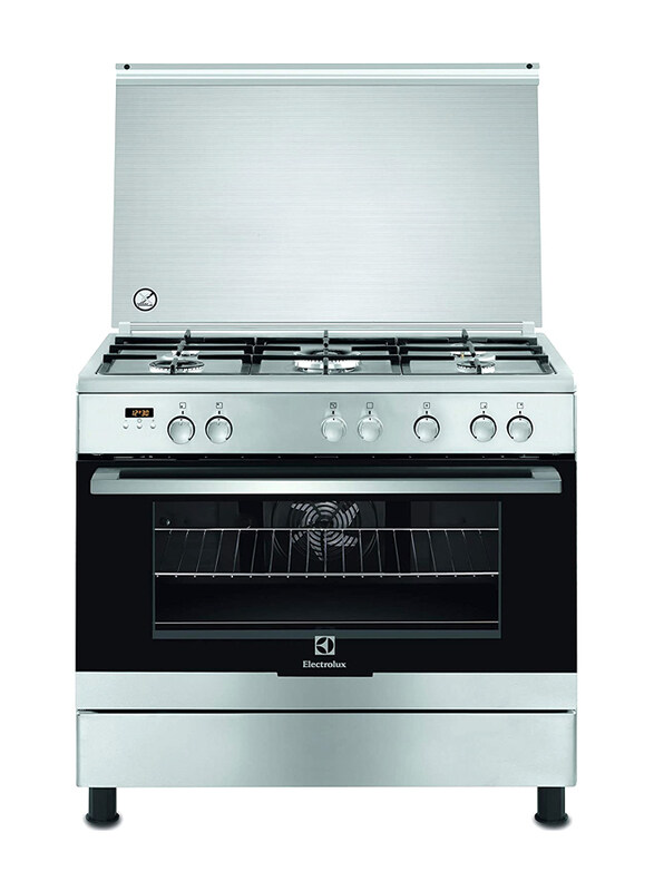 Electrolux 5-Burner Multi Function Oven Gas Cooking Range, EKK925A0OX, Silver/Black
Electrolux 5-Burner Multi Function Oven Gas Cooking Range, EKK925A0OX, Silver/Black
