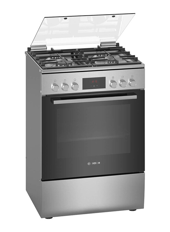 Bosch 66L 4 Gas Burners Dual Fuel Free Standing Stainless Steel Cooker, HXQ38AE50M, Black/Silver
Bosch 66L 4 Gas Burners Dual Fuel Free Standing Stainless Steel Cooker, HXQ38AE50M, Black/Silver