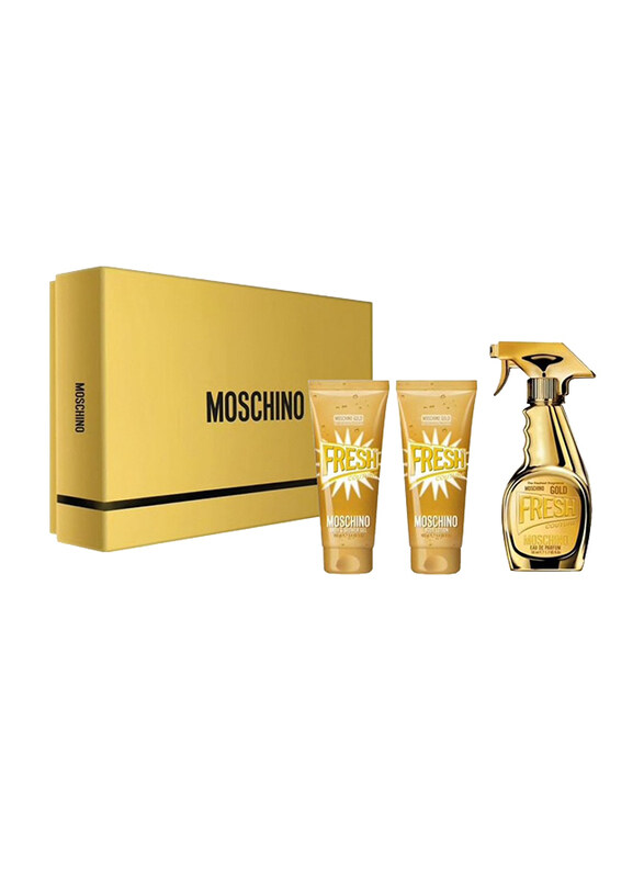 Moschino 3-Piece Fresh Gold Gift Set for Women, 50ml EDT Perfume, 100ml Shower Gel, 100ml Body Lotion
Moschino 3-Piece Fresh Gold Gift Set for Women, 50ml EDT Perfume, 100ml Shower Gel, 100ml Body Lotion