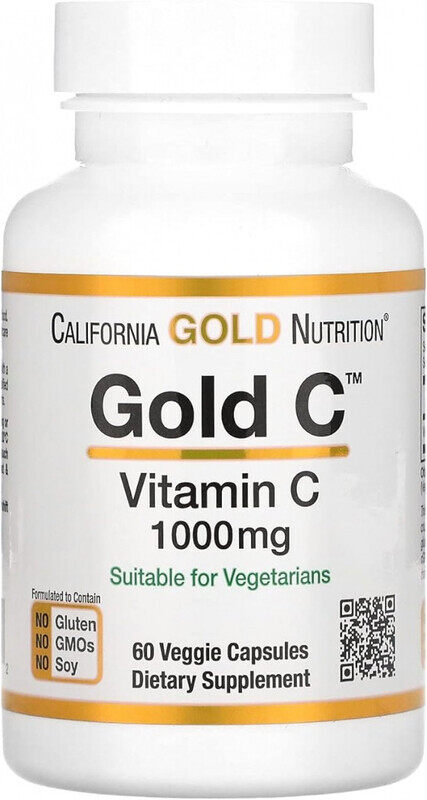 California Gold Nutrition Gold C, USP Grade Vitamin C, 1,000 mg, 60 Veggie Capsules
California Gold Nutrition Gold C, USP Grade Vitamin C, 1,000 mg, 60 Veggie Capsules