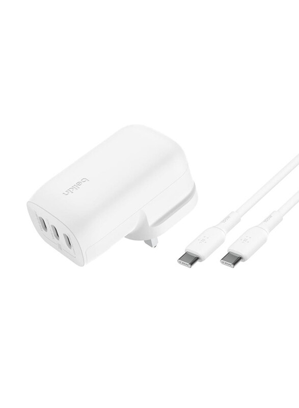 Belkin BoostCharge 3-Port USB-C PPS 67W Wall Charger with USB-C to USB-C Cable, White
Belkin BoostCharge 3-Port USB-C PPS 67W Wall Charger with USB-C to USB-C Cable, White