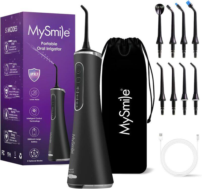 MySmile LP211 Cordless Advanced Water Flosser for Teeth 5 Cleaning Modes Rechargeable Power Dental Flosser 8 Replacement Jet Tips IPX 7 Waterproof Den
MySmile LP211 Cordless Advanced Water Flosser for Teeth 5 Cleaning Modes Rechargeable Power Dental Flosser 8 Replacement Jet Tips IPX 7 Waterproof Den