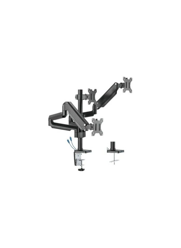 Universal Twisted Minds PremiumTriple Monitors Aluminum Gas Spring Arm Pole Mount for Monitor with USB Ports, TM-26-C018UP, Black
Universal Twisted Minds PremiumTriple Monitors Aluminum Gas Spring Arm Pole Mount for Monitor with USB Ports, TM-26-C018UP, Black
