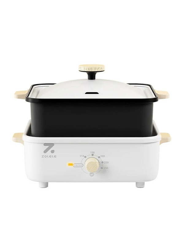 Zolele 3Ltr 3 in 1 Multi-function Electric Split Cooking Pot With Non Stick, 800W, MP301, White
Zolele 3Ltr 3 in 1 Multi-function Electric Split Cooking Pot With Non Stick, 800W, MP301, White