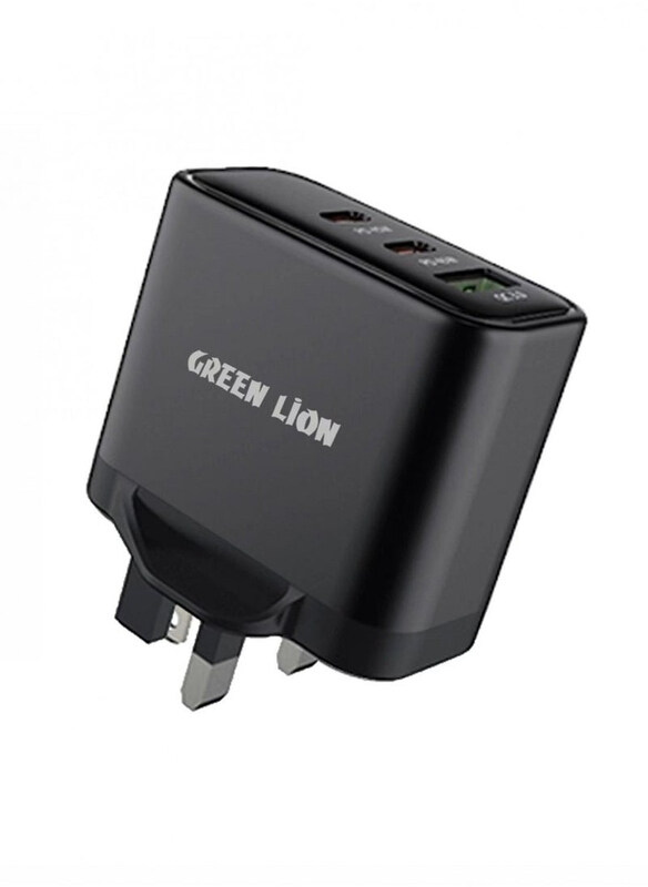 Green Lion Adapter Ultra Quick 3 Output Compact Charger (UK Plug) 50W with 2 Cables, Black
Green Lion Adapter Ultra Quick 3 Output Compact Charger (UK Plug) 50W with 2 Cables, Black