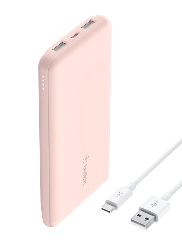 Belkin 10000mAh Wired Fast Charging Power Bank with Lightning & Micro-USB Input, with Flash Light, 15W, Pink
Belkin 10000mAh Wired Fast Charging Power Bank with Lightning & Micro-USB Input, with Flash Light, 15W, Pink
