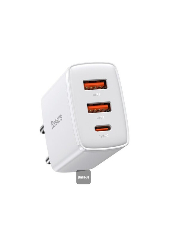 Baseus Compact Quick Charger EU USB Type C 2x USB 30W 3A Power Delivery Quick Charge, White
Baseus Compact Quick Charger EU USB Type C 2x USB 30W 3A Power Delivery Quick Charge, White