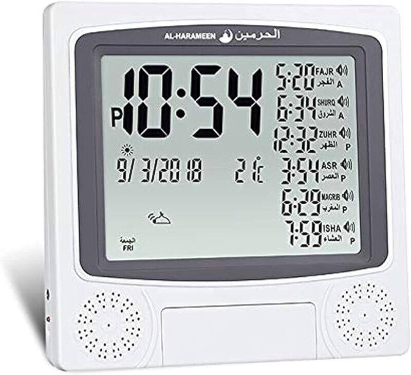Muslim Azan Clock Harameen 4010 Wall Alarm Islamic Prayer Five Times Extra Instruction Manual for US Cities ZOON Gray
Muslim Azan Clock Harameen 4010 Wall Alarm Islamic Prayer Five Times Extra Instruction Manual for US Cities ZOON Gray