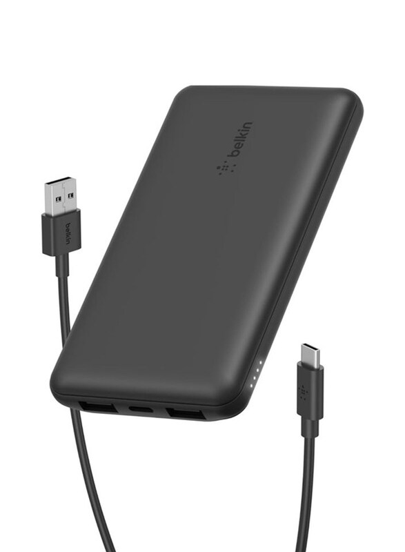 Belkin 10000mAh Wired Fast Charging Portable Built-in LED Light Power Bank with Lightning & Micro-USB Input, with Flash Light, 15W, Black
Belkin 10000mAh Wired Fast Charging Portable Built-in LED Light Power Bank with Lightning & Micro-USB Input, with Flash Light, 15W, Black