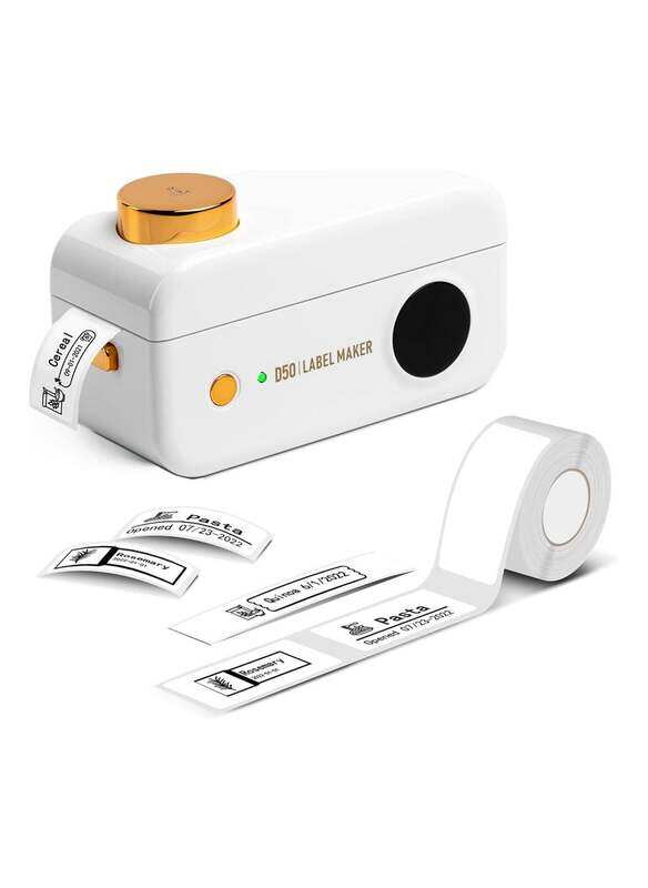 Phomemo D50 Mini Bluetooth Label Maker Machine, 16-24mm Print Width, USB Rechargeable, Compatible with iOS and Android, White
Phomemo D50 Mini Bluetooth Label Maker Machine, 16-24mm Print Width, USB Rechargeable, Compatible with iOS and Android, White