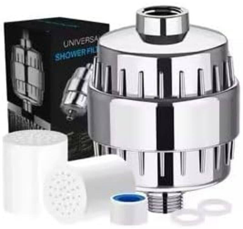 Generic Shower Filter with 2 Cartridges, 20 Stage Shower Head Filter with Vitamin C, Water Softener Water Filter-Silver
Generic Shower Filter with 2 Cartridges, 20 Stage Shower Head Filter with Vitamin C, Water Softener Water Filter-Silver