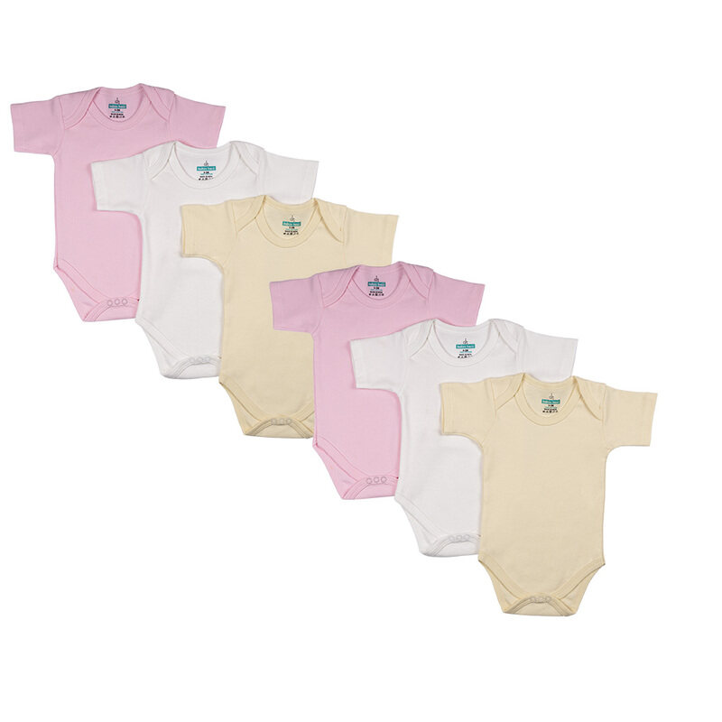 BabiesBasic 100% Super Combed Cotton, Short Sleeves Romper/Bodysuit, for New Born to 24months. Set of 6 - Pink, Lemon, Cream, 3-6 Months
BabiesBasic 100% Super Combed Cotton, Short Sleeves Romper/Bodysuit, for New Born to 24months. Set of 6 - Pink, Lemon, Cream, 3-6 Months