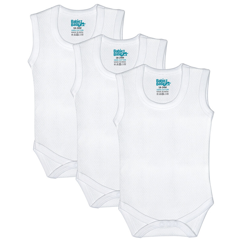 BabiesBasic Super Combed Cotton, Sleeveless Printed Bodysuit, for New Born to 24months. Set of 3, 3-6 Months , White
BabiesBasic Super Combed Cotton, Sleeveless Printed Bodysuit, for New Born to 24months. Set of 3, 3-6 Months , White