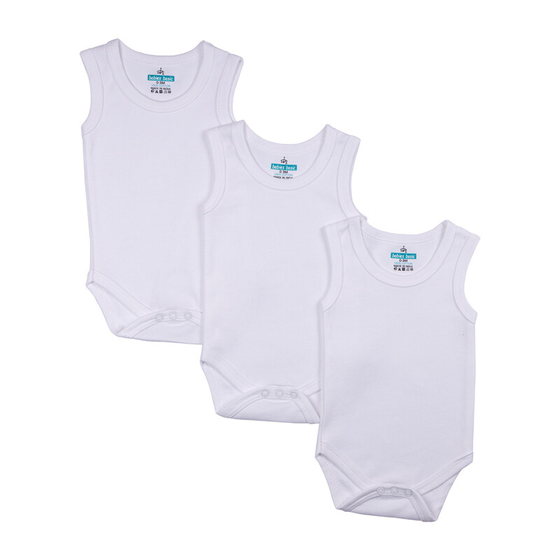 BabiesBasic 100% Super Combed Cotton, Sleeveless Romper/Bodysuit, for New Born to 24months. Set of 3 - White, 3-6 Months
BabiesBasic 100% Super Combed Cotton, Sleeveless Romper/Bodysuit, for New Born to 24months. Set of 3 - White, 3-6 Months