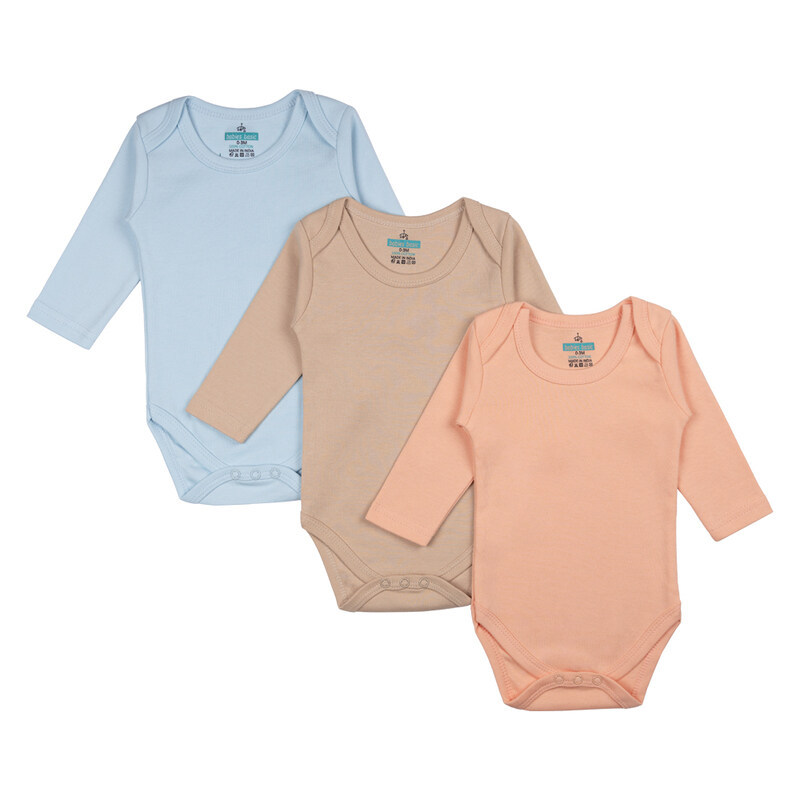 BabiesBasic 100% Super Combed Cotton, Long Sleeves Romper/Bodysuit, for New Born to 24months. Set of 3 - Blue, Brown, Orange, 3-6 Months
BabiesBasic 100% Super Combed Cotton, Long Sleeves Romper/Bodysuit, for New Born to 24months. Set of 3 - Blue, Brown, Orange, 3-6 Months