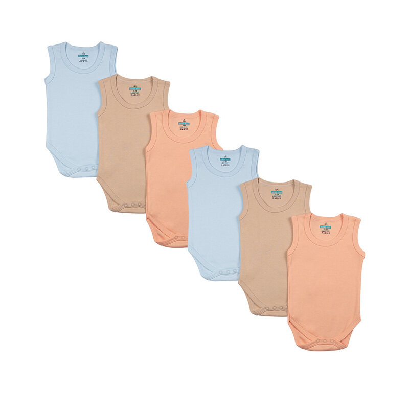 BabiesBasic 100% Super Combed Cotton, SleeveLess Romper/Bodysuit, for New Born to 24months. Set of 6 - Blue, Orange, Brown, 3-6 Months
BabiesBasic 100% Super Combed Cotton, SleeveLess Romper/Bodysuit, for New Born to 24months. Set of 6 - Blue, Orange, Brown, 3-6 Months