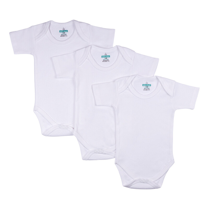 BabiesBasic 100% Super Combed Cotton, Short Sleeves Romper/Bodysuit, for New Born to 24months. Set of 3 - White, 18-24 Months
BabiesBasic 100% Super Combed Cotton, Short Sleeves Romper/Bodysuit, for New Born to 24months. Set of 3 - White, 18-24 Months