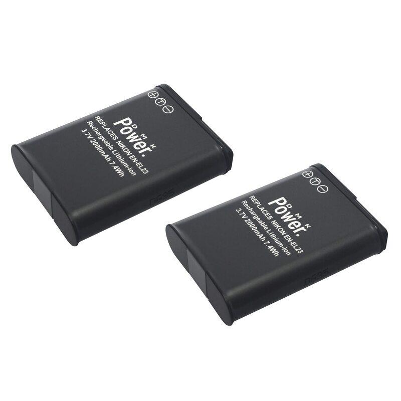 Dmkpower EN-EL23 Battery 2000mAh for Nikon CoolPix P600 S810C P900 B700 VFB11702, Pack of 2, Black
Dmkpower EN-EL23 Battery 2000mAh for Nikon CoolPix P600 S810C P900 B700 VFB11702, Pack of 2, Black