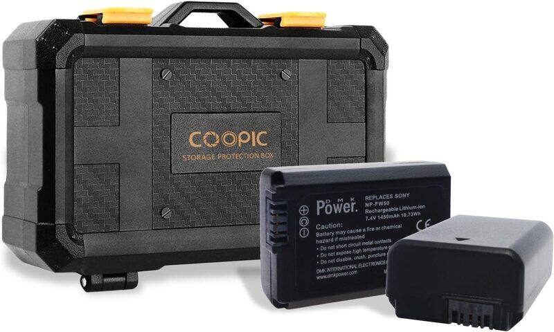 DMK Power 2-Piece NP-FW50 1450mAh Camera Battery With Battery Storage Protection Box for Sony, Black
DMK Power 2-Piece NP-FW50 1450mAh Camera Battery With Battery Storage Protection Box for Sony, Black