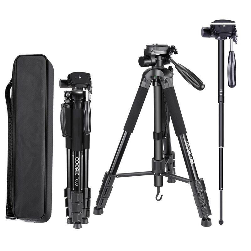 Generic Coopic T800 2 in 1 Tripod & Monopod 69.5/176.5cm Lightweight Portable Tripod for SLR/DSLR Cameras with Tripod Bag, Black
Generic Coopic T800 2 in 1 Tripod & Monopod 69.5/176.5cm Lightweight Portable Tripod for SLR/DSLR Cameras with Tripod Bag, Black
