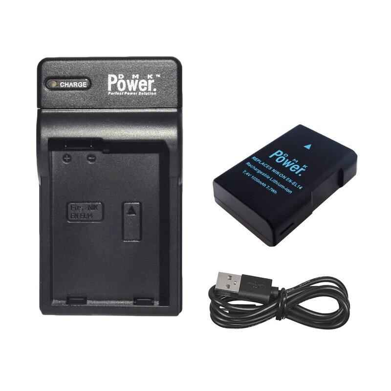 DMK Power EN-EL14 Battery 1030mAh 7.7Wh with TC-USB1 Battery Charger for Nikon Cameras, Black
DMK Power EN-EL14 Battery 1030mAh 7.7Wh with TC-USB1 Battery Charger for Nikon Cameras, Black
