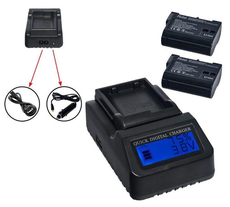 DMK Power 2 EN-EL15 2250mAh Batteries & LCD Quick Battery Charger Kit for Nikon Digital SLR Cameras, Black
DMK Power 2 EN-EL15 2250mAh Batteries & LCD Quick Battery Charger Kit for Nikon Digital SLR Cameras, Black