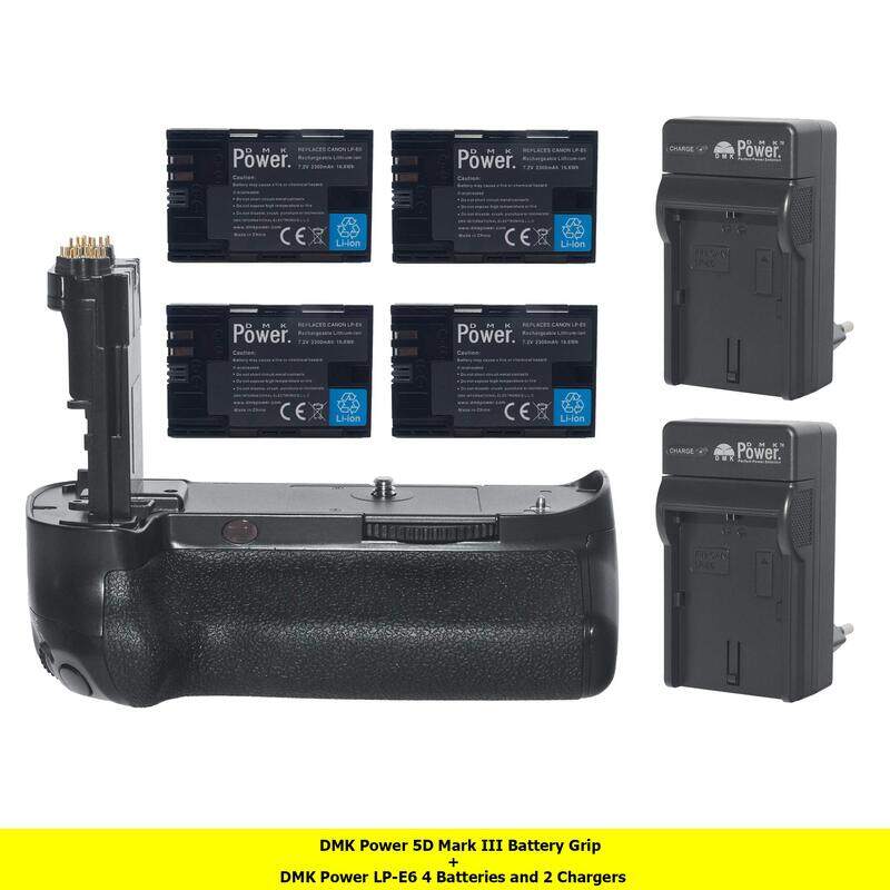 Dmkpower 4 Piece Replacement LP-E6 Batteries & 2 Piece Charger + Vertical Battery Grip for Canon EOS 5D Mark III, EOS 5DS, EOS 5DS R Digital SLR Camer
Dmkpower 4 Piece Replacement LP-E6 Batteries & 2 Piece Charger + Vertical Battery Grip for Canon EOS 5D Mark III, EOS 5DS, EOS 5DS R Digital SLR Camer