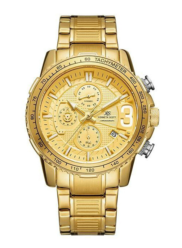 Kenneth Scott Analog Watch for Men with Stainless Steel Band, Water Resistant & Chronograph, K22139-gbgc, Gold
Kenneth Scott Analog Watch for Men with Stainless Steel Band, Water Resistant & Chronograph, K22139-gbgc, Gold